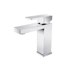Alloy wash hand chrome bathroom mixer square pillar tap basin